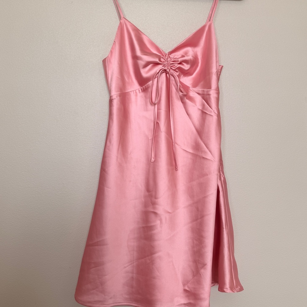 Pink Satin Slip Dress